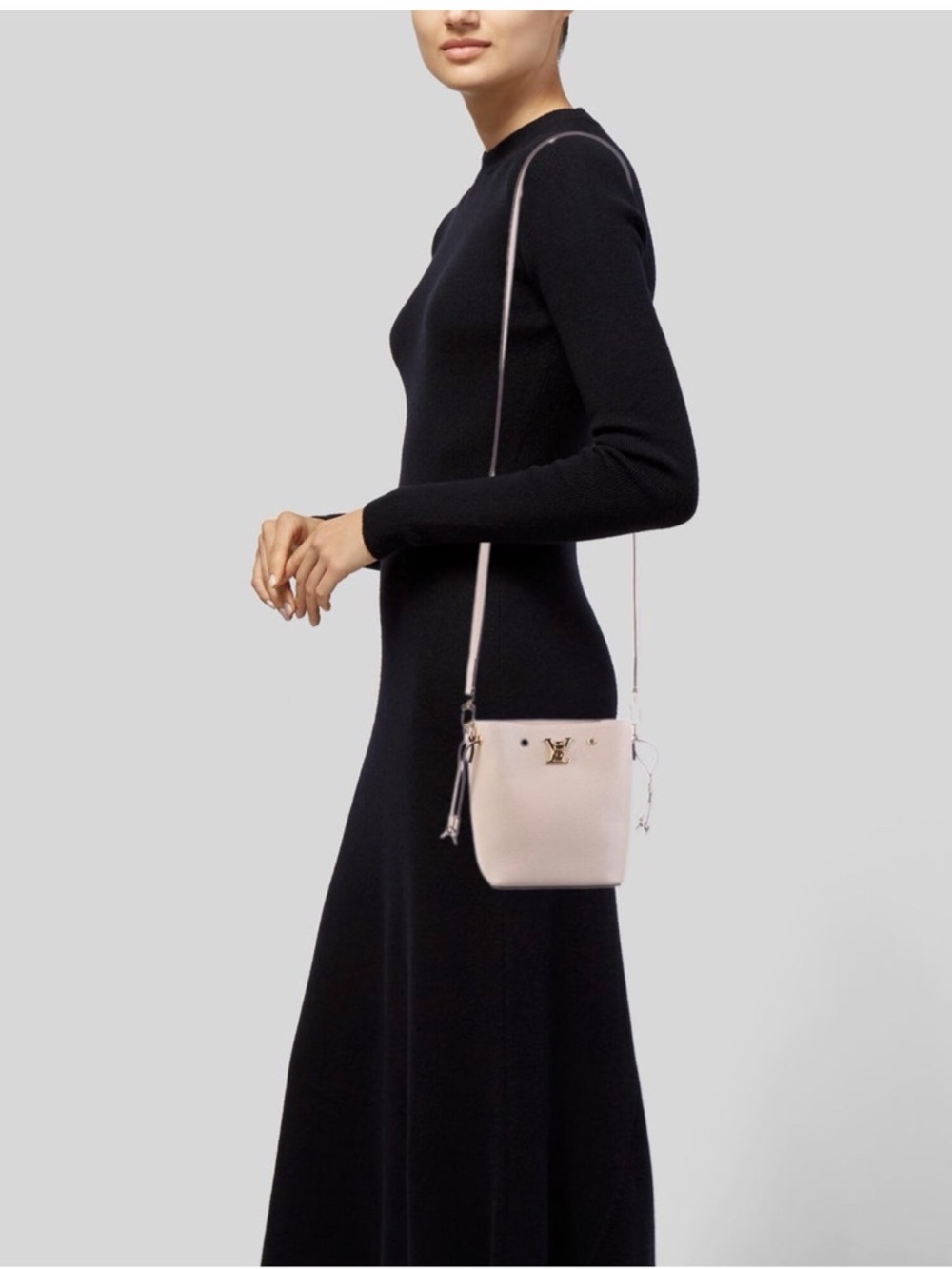 Louis Vuitton Taupe Pebbled Leather Crossbody with Gold Hardware